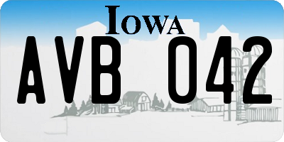IA license plate AVB042
