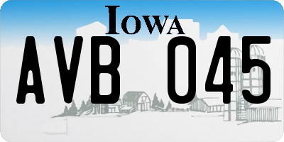 IA license plate AVB045