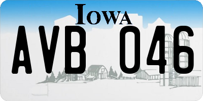 IA license plate AVB046