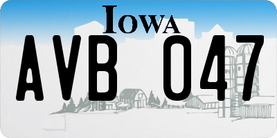 IA license plate AVB047