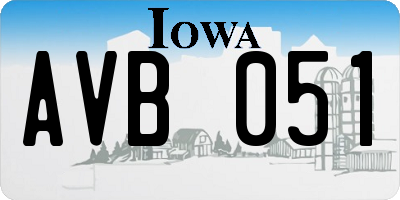IA license plate AVB051