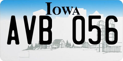 IA license plate AVB056