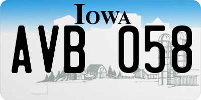 IA license plate AVB058