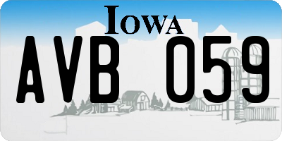 IA license plate AVB059