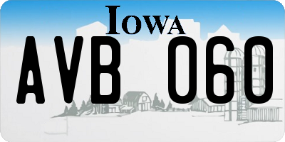 IA license plate AVB060