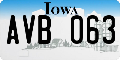 IA license plate AVB063