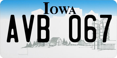 IA license plate AVB067