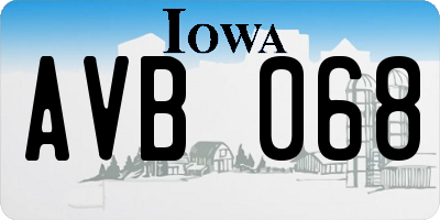 IA license plate AVB068