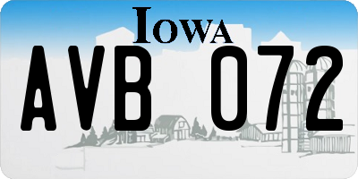IA license plate AVB072