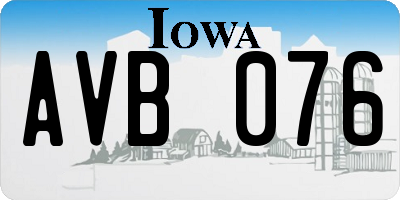 IA license plate AVB076