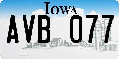 IA license plate AVB077