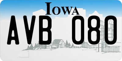 IA license plate AVB080