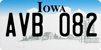 IA license plate AVB082