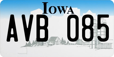 IA license plate AVB085