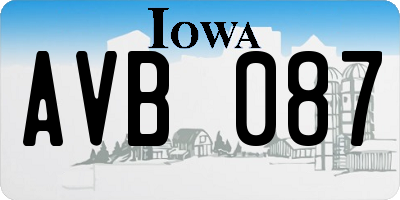 IA license plate AVB087