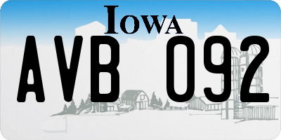 IA license plate AVB092