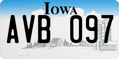 IA license plate AVB097