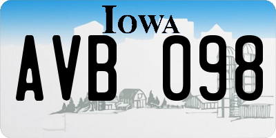 IA license plate AVB098