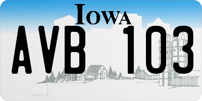 IA license plate AVB103