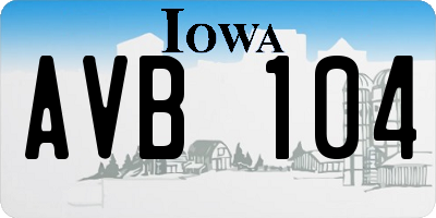 IA license plate AVB104