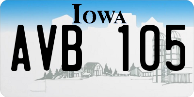 IA license plate AVB105