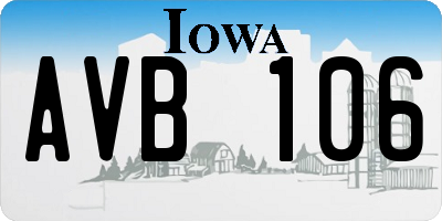 IA license plate AVB106