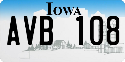 IA license plate AVB108