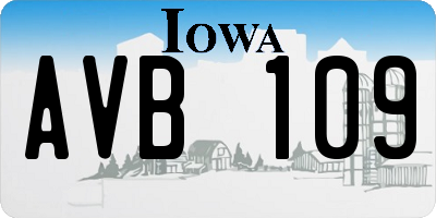 IA license plate AVB109