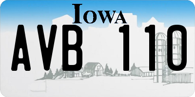 IA license plate AVB110