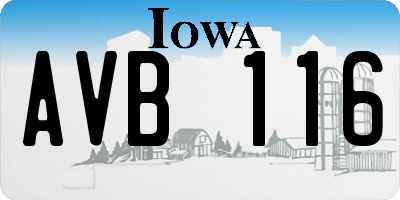 IA license plate AVB116