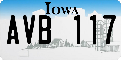 IA license plate AVB117
