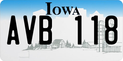 IA license plate AVB118