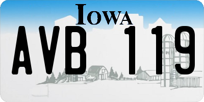 IA license plate AVB119