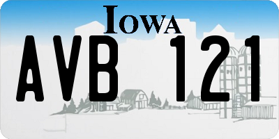 IA license plate AVB121