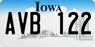 IA license plate AVB122