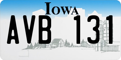 IA license plate AVB131