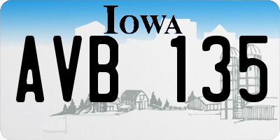 IA license plate AVB135