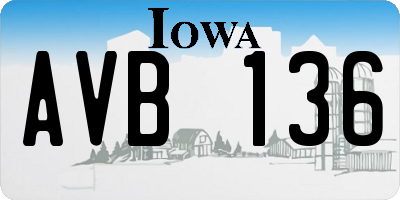 IA license plate AVB136