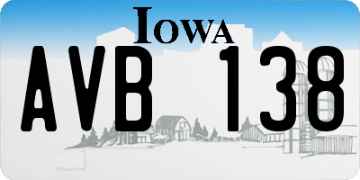 IA license plate AVB138