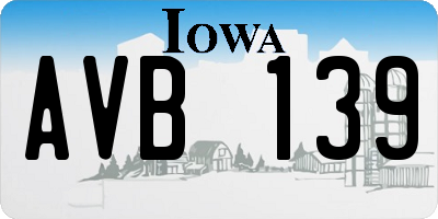 IA license plate AVB139