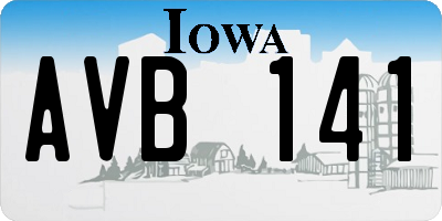 IA license plate AVB141