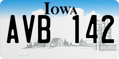 IA license plate AVB142