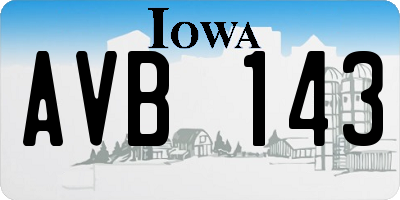 IA license plate AVB143