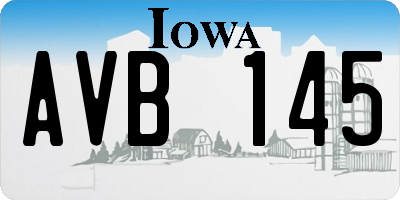 IA license plate AVB145
