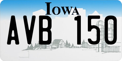 IA license plate AVB150