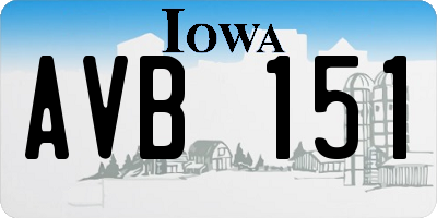 IA license plate AVB151