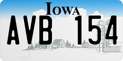 IA license plate AVB154