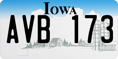 IA license plate AVB173