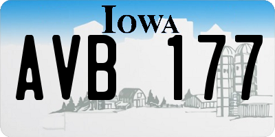 IA license plate AVB177