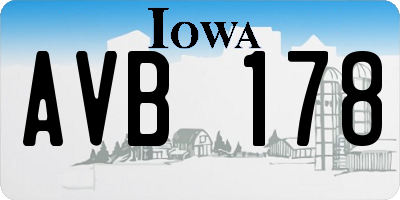 IA license plate AVB178